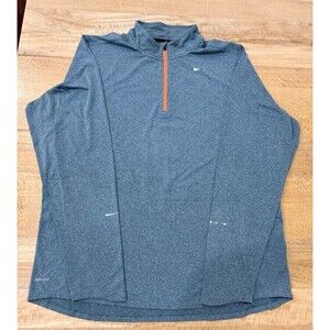 NIKE MEN ELEMENT RUNNING HALF ZIP DRI-FIT SHIRT VINTAGE GREEN  Sz XL GUC